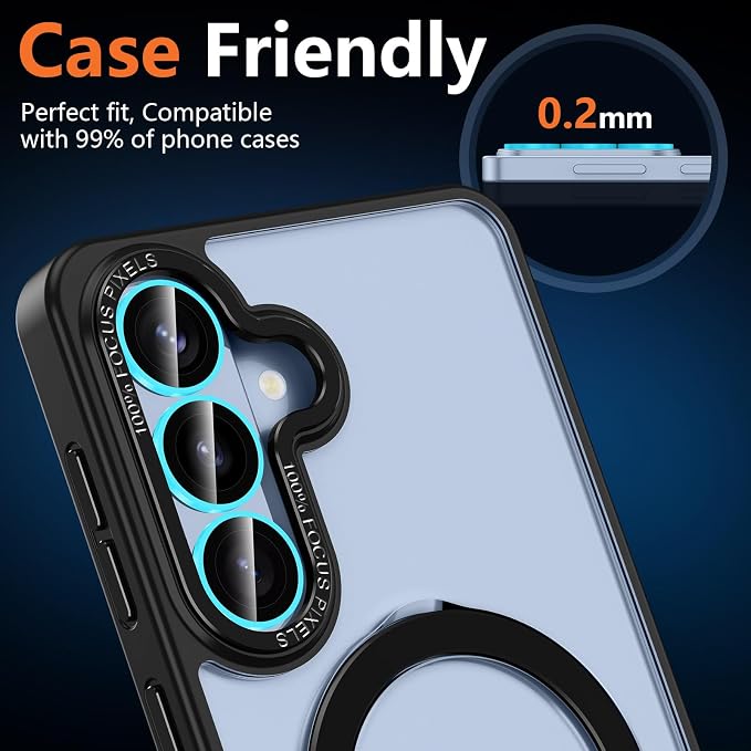 for Samsung Galaxy S26 Camera Lens Protector, Individual Metal Ring Tempered Glass Lens Cover, [Strong Adsorption] Scratch Resistant Ultra-Thin HD Clear Lens Cover, 1 Set-Blue Shine - Image 8