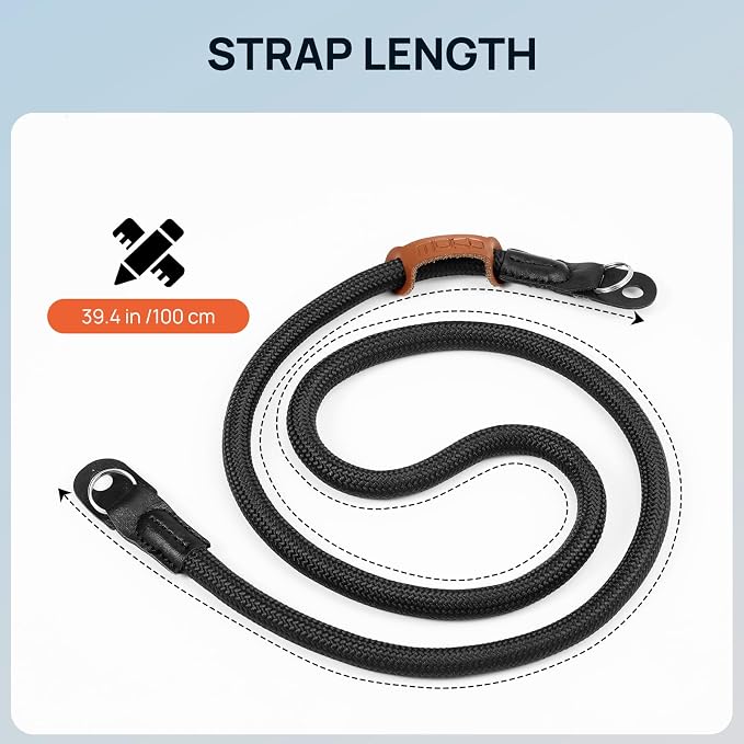 MoKo Camera Strap, 100cm Neck & Shoulder Rope Camera Straps for Photographers, for Canon Sony Nikon Fuji DSLR - Image 6