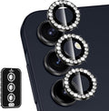 for Samsung Galaxy A16 Camera Lens Protector, Individual Metal Ring Tempered Glass Lens Cover, [Strong Adsorption] Scratch Resistant Ultra-Thin HD Clear Lens Cover, 1 Set-Black Diamond by Btscase