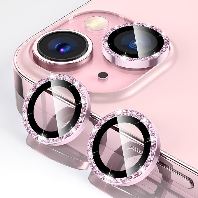 Tensea for iPhone 15/15 Plus Camera Lens Protector Bling, Camera Cover | 9H Tempered Glass Camera Screen Protector, Metal Individual Ring for iPhone15 6.1inch/ 15Plus 6.7inch, HD Clear, Easy Install by Tensea