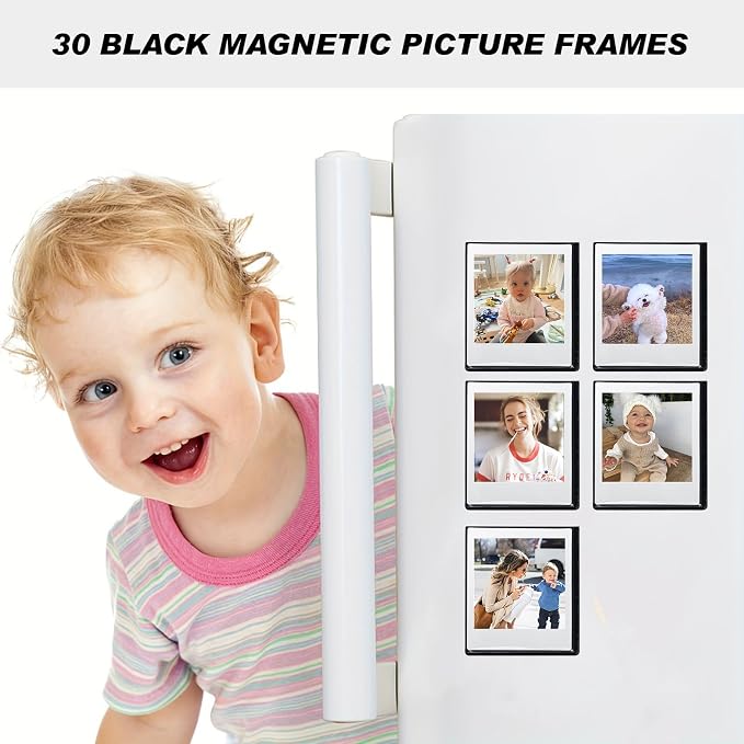 WOGOAZN Magnetic Picture Frame for Fujifilm Instax Square Instant Camera | Square Magnetic Photo Frames for Instax Square SQ40/10/20 Instant Camera 2.9x3.4 Inch Films, frame for fridge, Black, 30 Pack - Image 7
