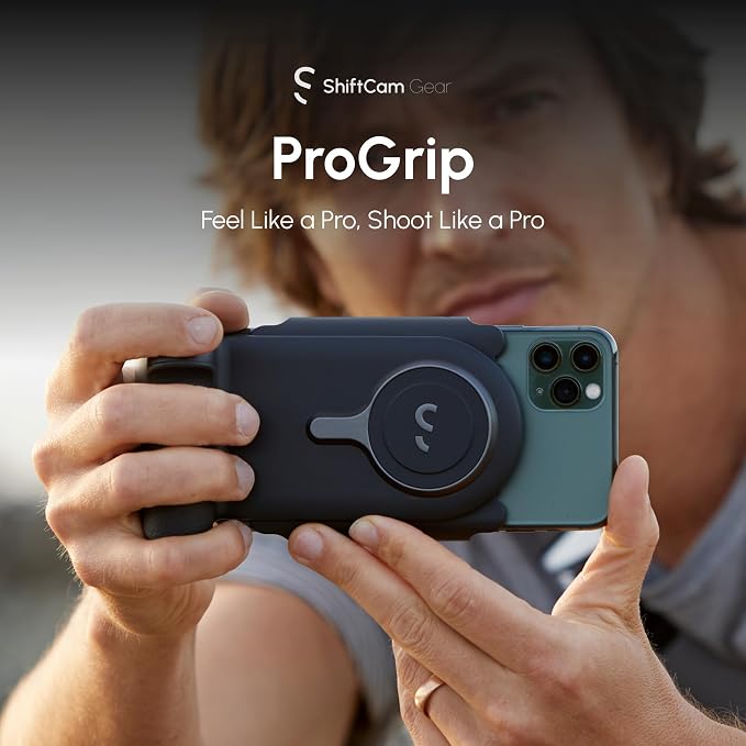 ProGrip Mobile Battery Grip, DSLR-Style Phone Camera Grip with Built-in Powerbank of Qi Charging, Ergonomic Handle with Wireless Shutter Button, Phone Stand Dock, Built-in Cold-Shoe & Tripod Mount - Image 2
