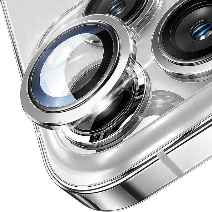 Camera Lens Protector for iPhone 14 & 14 Plus, Silver | AR+AF, 9H Tempered Glass, Individual Metal Ring, Anti Glare, Fall Protection, Camera Screen Cover - Image 3