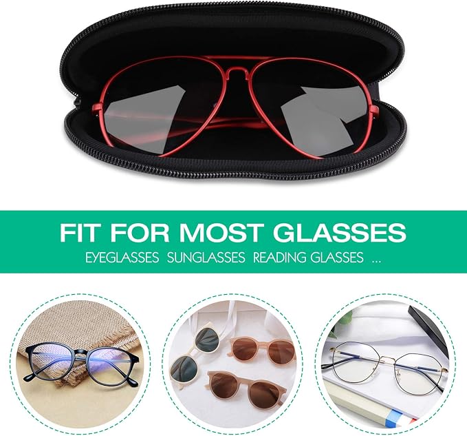 MoKo Sunglasses Soft Case Ultra Light Neoprene Zipper Eyeglass Case for Men Women - Image 3