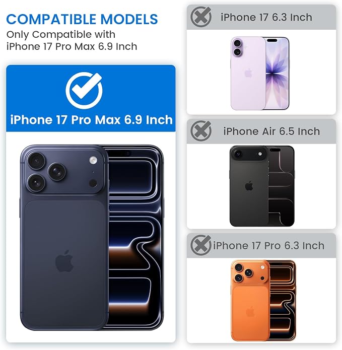 VEGO for iPhone 17 Pro Max Case with Slide Camera Cover and Kickstand Red | Privacy Tempered Glass Screen Protector & Ring Kickstand Military Grade Protection Cover for iPhone 17 ProMax - Red - Image 2