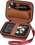 Comecase Digital Camera Case for Kodak PIXPRO FZ45 FZ55, Brown | Fits Cameras up to 4.33 x 3.07 x 2.3 in, Pre-Cut Foam, Elastic Strap&Hand Strap, Mesh Pocket for Accessories, Case Only by COMECASE