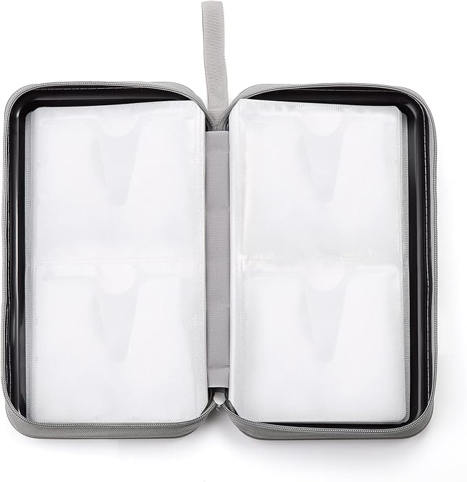 UENTIP CD Case,96 Capacity Hard Plastic DVD Case Holder for Car Home Travel | CD DVD Storage,Zipper Closure,Scratch-Resistant Sleeves,Stay Away Dust and Damp,Storage Music Video Gaming Discs Blu-ray - Image 5