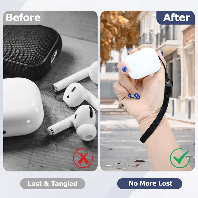 Elastic Nylon Wrist Lanyard for AirPods Case, Anti-Lost Strap for AirPods 1/2/3/Pro/Pro 2 Charging Case, Multi-Functional Wrist Strap for Phones Keys Cameras Small Gadgets, Black - Image 5