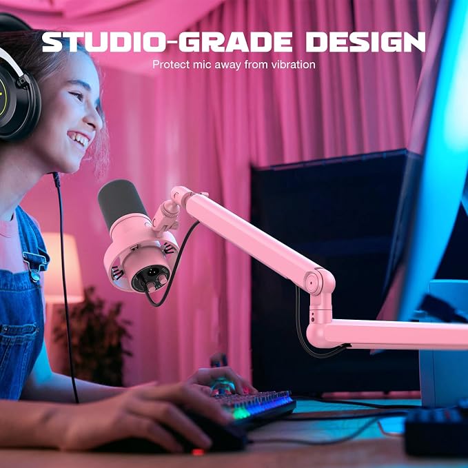 FIFINE BM88P Low Profile Metal Microphone Boom Arm for Gaming Streaming | Metal Adjustable Mic Stand, Built-in Cable Management Channel, Desk Clamp, Screw Adapter, for Studio Voice Recording - Image 8