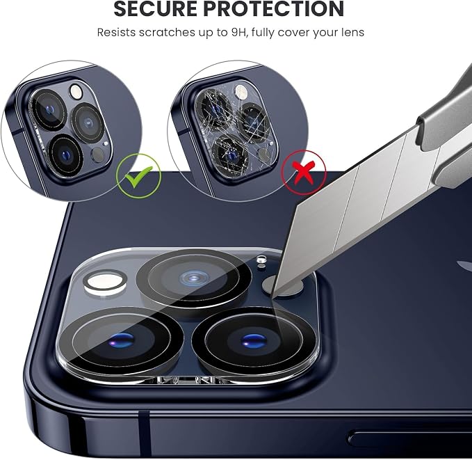Tensea 3Pcs for iPhone 13 Pro / 13 Pro Max Camera Lens Protector | Tempered Glass Film Lens Cover Screen Protector, HD Clear, Full Edge to Edge, Case Friendly for iPhone 13Pro / 13 ProMax 6.7" - Image 3