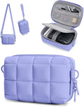 BAGSMART Small Puffy Digital Camera Case, Water-repellent, Purple | Camera Bag with 2 Carrying Ways for Canon PowerShot G7X Mark II/III/Sony DSCW800/DSCW830, Lightweight by BAGSMART