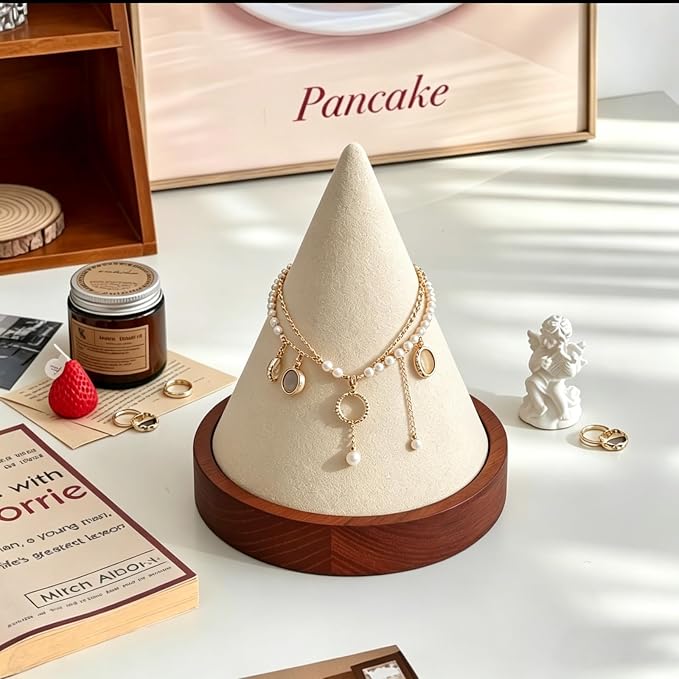 Wooden Conical Bracelet Display Stand, Watch Bangle Organizer Rack-Old Lace | Jewelry Display Holder for Headbands, Scrunchies, Perfect for Home, Boutique, Vendors Exhibit Trade Shows Retail Stores - Image 3