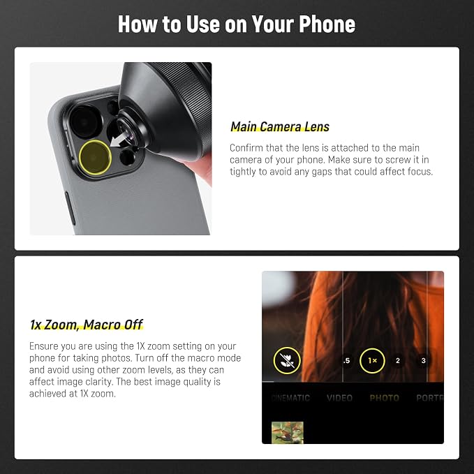 NEEWER HD 85MM Telephoto Phone Lens Only for 17mm Thread Backplate, LS-59 | 2.5X Magnification, Compatible with SmallRig NEEWER iPhone Samsung Phone Cage Case with 17mm Lens Adapter - Image 4
