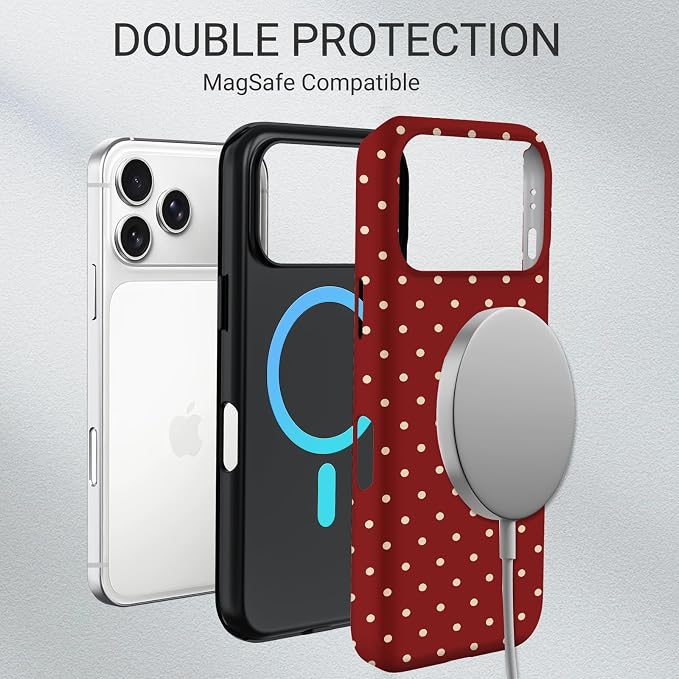 TPU Phone Case for iPhone 17 Pro Max, MagSafe Wireless Charging Compatible, Shockproof Slim Fit Protective Cover with Anti-Yellowing & Raised Camera Protection (Polka dot 6, iPhone 17 Pro Max(6.9")) - Image 6