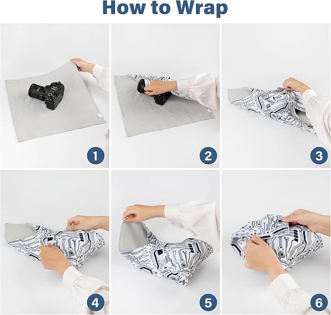 Walking Way Protective Wrap, Self-Adhesive Magic Cloth Camera Wrap, Storage Cloth, Anti-Scratch, Dustproof, Washable Lens Pouch for DSLR, Smartphones, Laptops, Cosmetic - Image 6