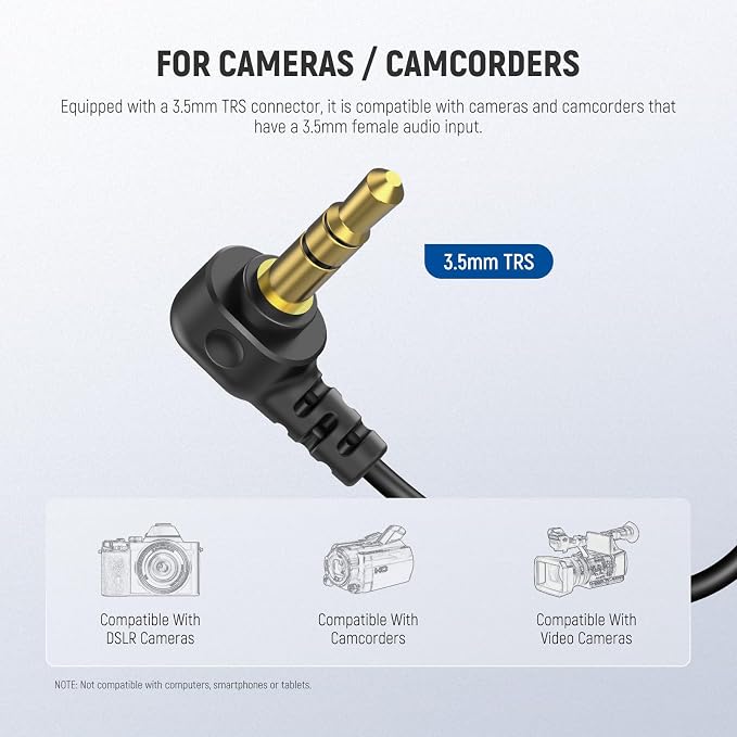 NEEWER Mini Lavalier Microphone (2 Pack), 6.6ft/2m Clip On Wired Condenser Lapel Mic with 3.5mm TRS Plug, Compatible with DJI Mic 2, Rode Wireless Go II, CM28 CM31 Camera, LM5 | Wired, Condenser, 3.5mm TRS Plug, Compatible with DJI Mic 2 Rode Wireless ... - Image 5