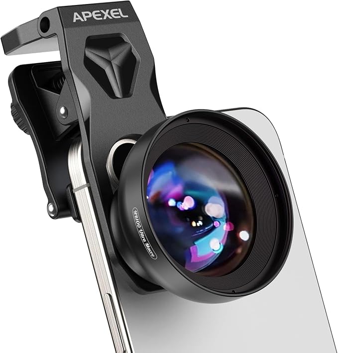 Upgraded Professional Macro Lens for Smartphone, HB100U Macro Photography Lens for iPhone, Aluminum Phone Camera Lens Kit with Universal Clip. Phone Lens Attachment Fit for iPhone, Android Phone. by Evileye