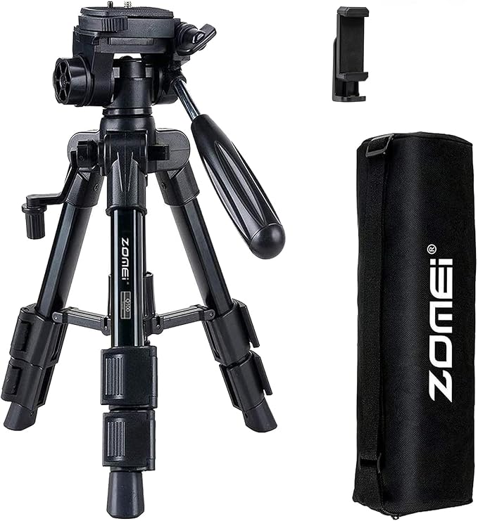 Mini Tripod for Camera,Zomei Travel Table Tripod with 3-Way Pan/Tilt Head 1/4 inches Quick Release Plate and Bag for DSLR Camera Tripod Carrying Bag by BAIPAK
