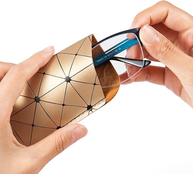 TRIUMPH VISION 3 Pack Reading Glasses Pouch Soft Case Eyeglass Sleeve Slim | Alternative to Bulky Case in bag, Lightweight Lined Padded Protect Optical lens Slip in, Cute Pattern Portable for Daily Use - Image 4