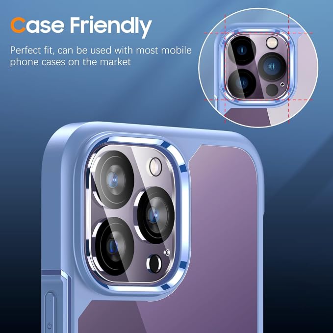 UniqueMe 3 Pack for iPhone 14 Pro Max/14 Pro Camera Lens Protector-Clear | Tempered Glass, Case Friendly, Scratch-Resistant, Night Shooting Mode - Image 4