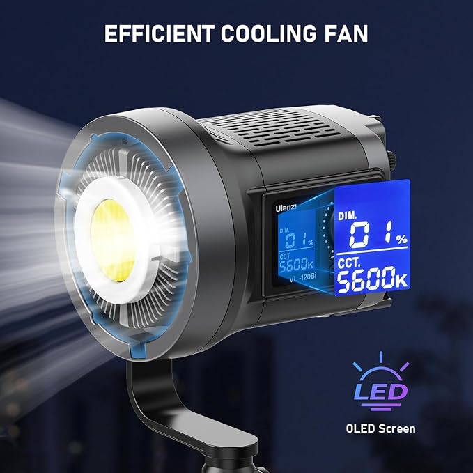 ULANZI 120W RGB Video Light COB LED Photography Lighting with Adapter & APP | 2700K-6500K 27000lux/m CRI95+ 20 Scenes Wireless Bowens Mount Continuous Output Lighting for Studio Video Recording,Filming - Image 7