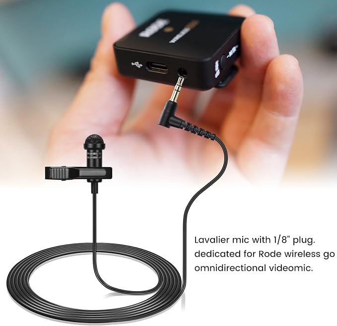 2-Pack Lavalier Microphone for DJI Mic 2 and Rode Wireless Go 2 Transmitter | 90 Degrees L-Shaped 3.5mm Omnidirectional Lapel Lav Mic for Vlog Interview - Image 4