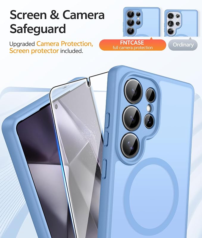 FNTCASE for Samsung Galaxy S24 Ultra Case, Compatible with Magsafe | Screen Protector, Full Camera Protection, Translucent Matte, 14FT Military Grade Drop Proof, Protective Phone Cover - Image 4