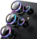 WSKEN for Samsung Galaxy S24 Ultra Camera Lens Protector - Ultra Thin | Case Friendly, 9H Shatterproof Tempered Glass, Anti Scratch Metal Circle, Camera Screen Protector Cover Accessories, Colorful by SmartProtectionGreenerFuture