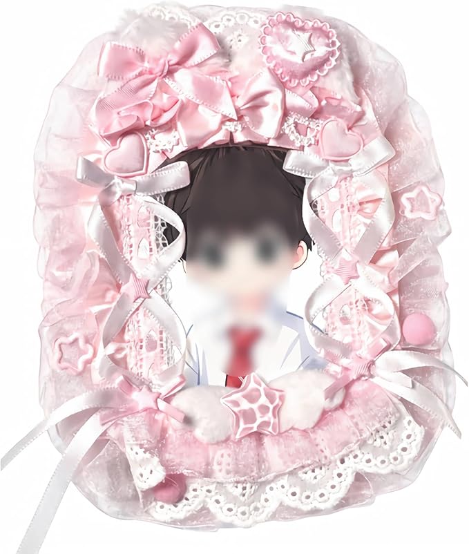 Cute Pink photocard Holder, Kpop pc Photo Card Holder Keychain, Clear id Badge Cover Cute, ita Bag Accessories Decorations by Unknown