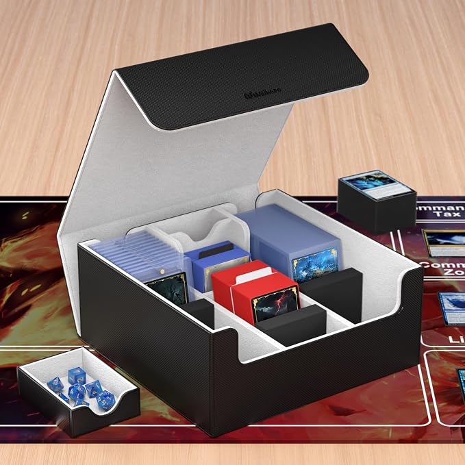 Mlikero Card Deck Case, Trading Card Storage Box for Magnetic Cards Holder and Hard Plastic Cards Protectors, Leather Magnetic Closure Deck Box Fit for MTG, TCG - Image 7
