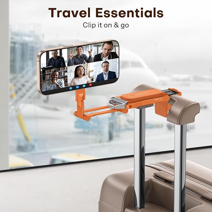 OMOTON TP02 360°Rotating Adjustable Aluminum for MagSafe Tripod, Orange | Magnetic Phone Tripod for iPhone 17/16/15 Pro Max Air, Foldable Cell Phone Stand Fits Vlog, Gym Travel Essentials Accessories - Image 9