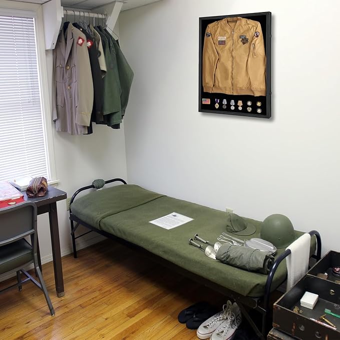 Military Police Uniform Display Case-Velvet Backplate-Black | Lockable Wall Mount Cabinet with UV Protection, wall Mount,Shatterproof Plexiglass，Also applicable to medals,certificates - Image 7