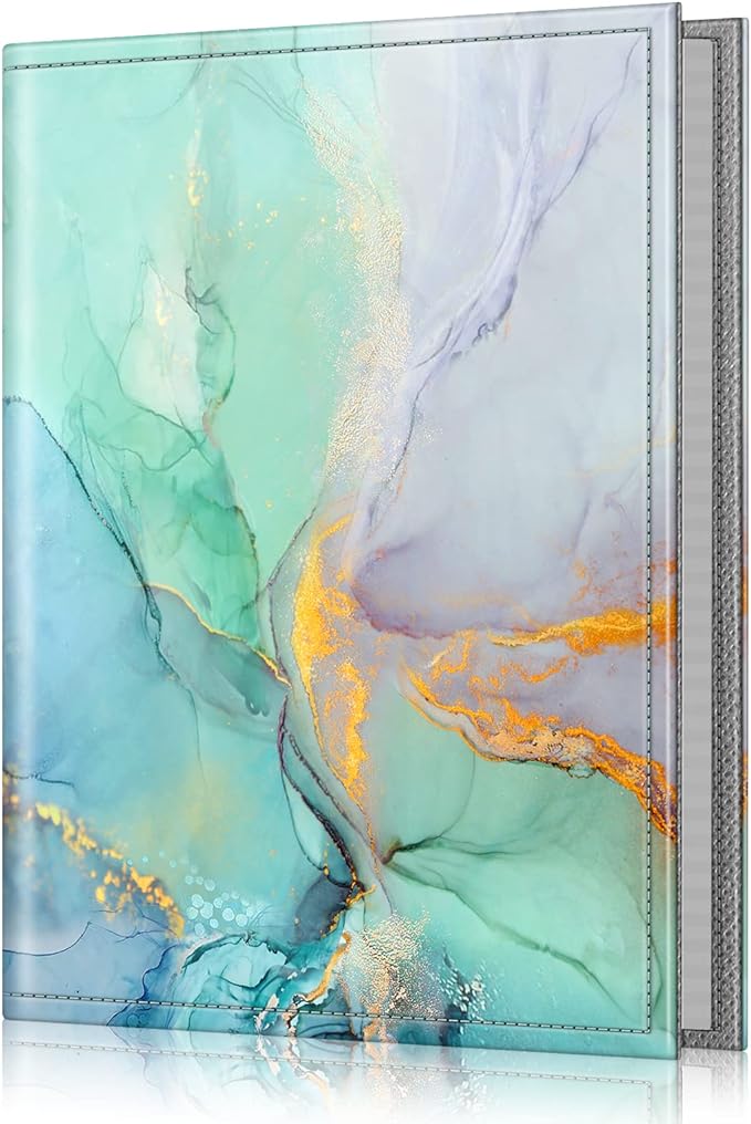 Fintie Photo Album 4x6 Photos - 52 Pockets Small Wallet Albums For Family | Vegan Leather Cover, 4X6 Picture Keepsakes, Family/Wedding/Travel Memory Book, Baby/Kids/Boys/Girls Gift, Emerald Marble by Fintie