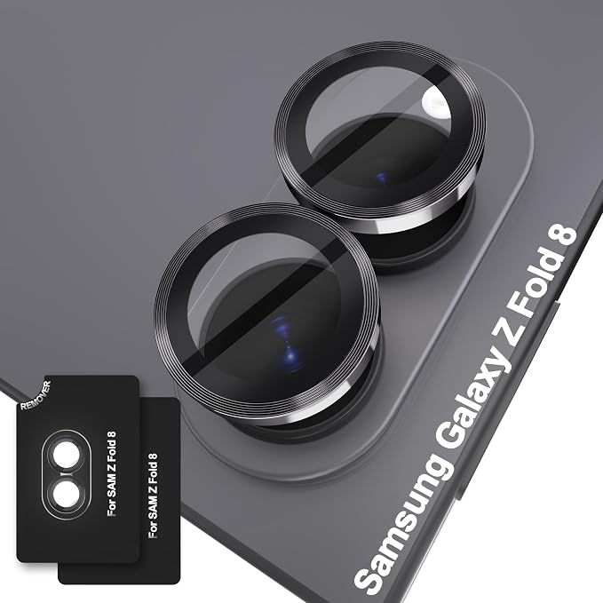 Orzero (2 Sets Camera Lens Protector for Samsung Galaxy Z Fold 8, [EZ Install] [Case-Friendly] 9H Tempered Glass CD Pattern Lens Cover, Military-Grade Shockproof, HD Clarity Anti-Glare - Gray by JumpIntoOrzeroLet%E2%80%99sExploreLikeNeverBefore