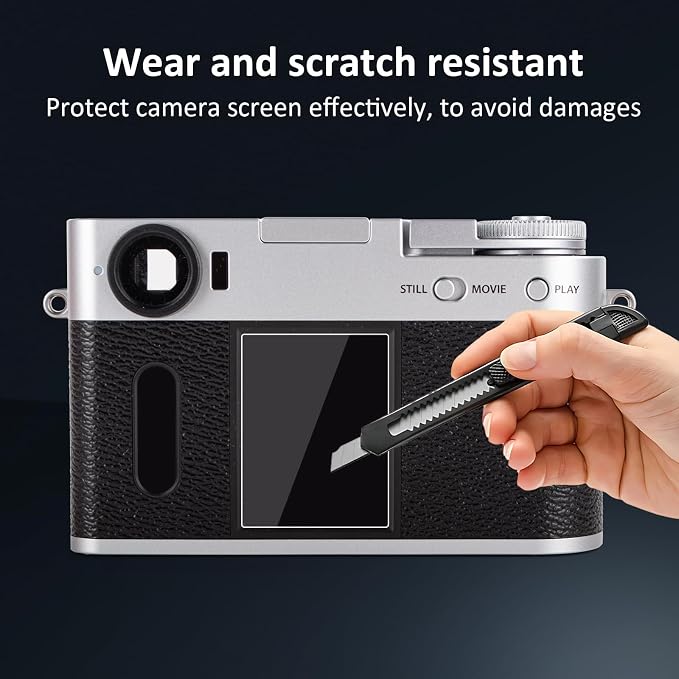 kinokoo (3 Packs) Fuji X Half/X-Half Screen Protector, 0.25mm 9H Hardness Tempered Glass Film for Fujifilm X Half/X-Half Compact Camera LCD Screen Acessories - Anti-Scratch & Easy Installation - Image 5