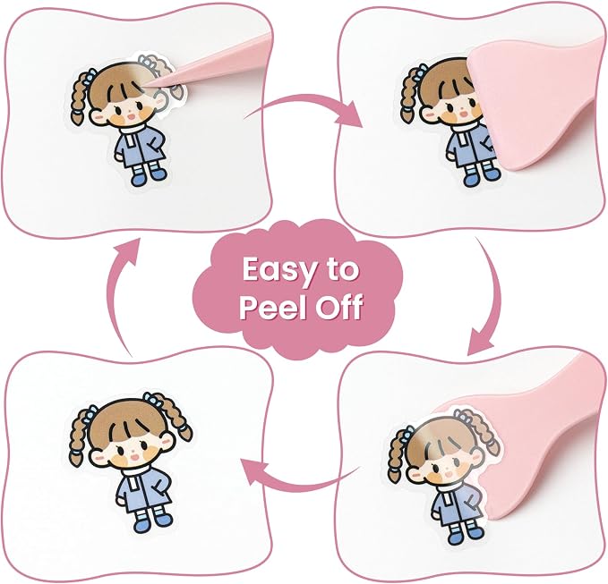 Reusable Sticker Book Collecting,A5 Binder Album Storage Organizer with Blank Release Paper and Pocket for Adult Kids,Cartoon Leather Binder Cover & Magnetic Buckle Closure(flower) - Image 5