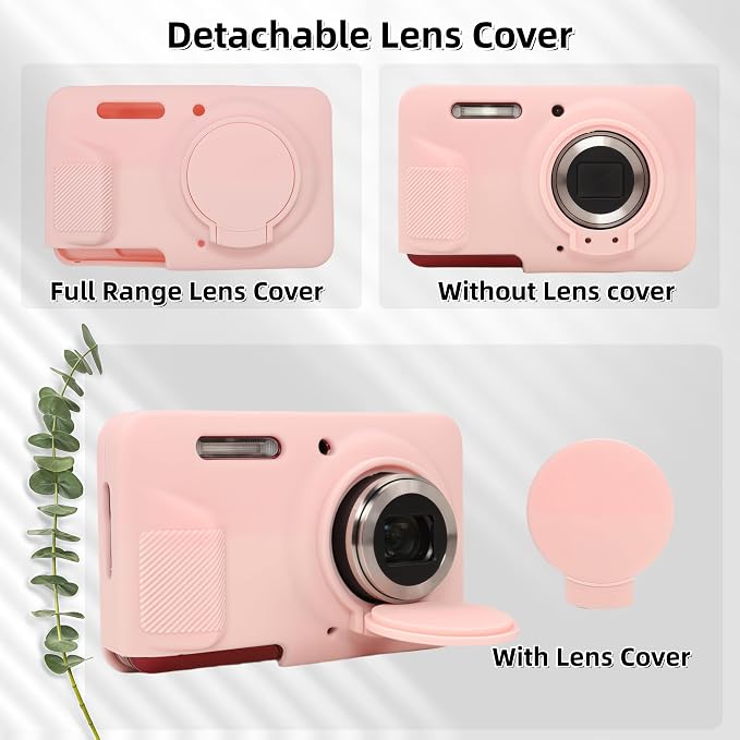 Case for Kodak PIXPRO FZ55, FZ55 accessories | Soft Silicone Protective Case Removable Lens Cover, Comes with 2 Screen Protectors and 1 Wrist Strap. (Smoked Pink) - Image 4