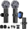 Wireless Lavalier Microphone, Mini Clip-On Mic with Noise Reduction | For iPhone, Android & iPad | USB-C & Lightning Compatible | Plug & Play for Video Recording, TikTok & YouTube by HEHOTTC