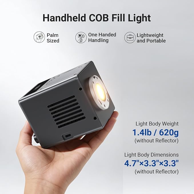 NEEWER 60W Mini LED Video Light with 50Wh Battery/100W PD Fast Charging, APP/2.4G Control/NFC, Bi Color Dimmable COB Studio Continuous Output Lighting 44,800 lux/1m 2700-6500K CRI97+ 12 Scenes, HB60B - Image 2