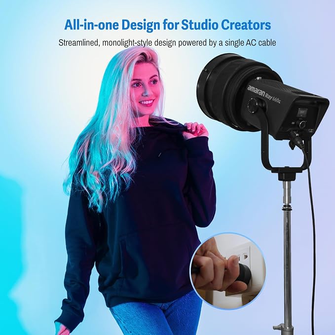 amaran Ray 660c RGB LED Video Light 660W APP/DMX Control 12 Effects | 1,800-20,000K Continuous Output Lighting, Bowens Mount Portable Light for Photography, Studio,Video Recording (Ray 660c) - Image 2