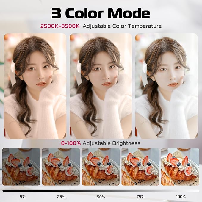 ULANZI LM19 Magnetic Selfie Light, LED Phone Ring Light for iPhone MagSafe, CRI95+ 2500K-8500K Portable Magnetic Phone Fill Lights for Selfies TikTok Video Call Makeup Photography YouTube Vlog - Black - Image 4