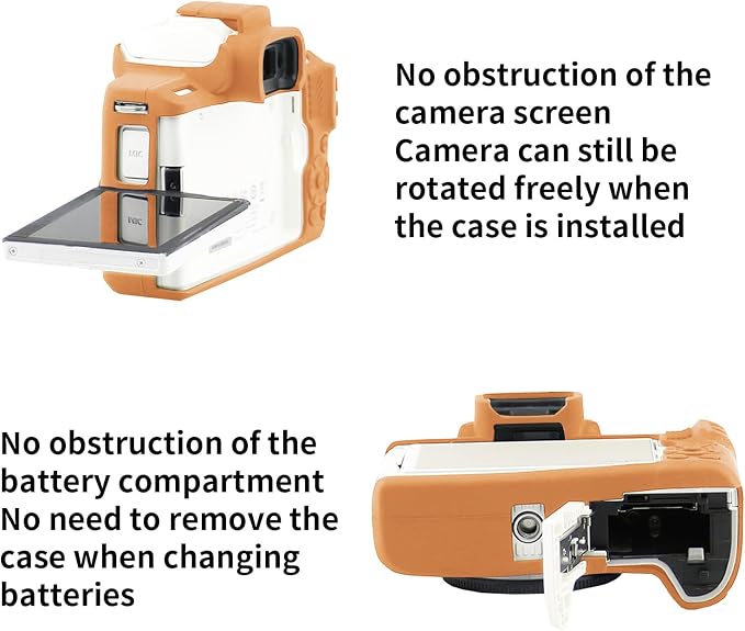 Easy Hood Camera Case for Canon EOS M50/M50 Mark II Digital Camera Brown | Soft Silicone Case Cover, Anti-Scratch, Dustproof, Shockproof, Slim Fit, Lightweight, Easy to Install, Easy to Clean - Image 3
