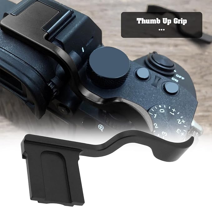 Camera Hot Shoe Thumb Up Rest Hand Grip with Concave Shutter Release Button Compatible with Fujifilm XT50 XT5 XT4 XT3 XT30 XT2 XT20 XT10 Digital Camera, Black - Image 2