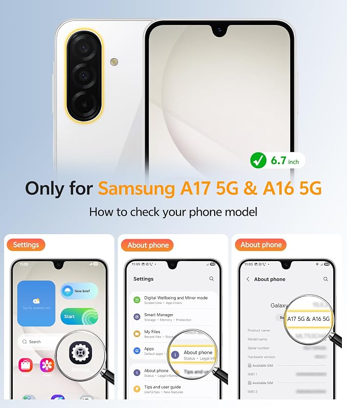 FNTCASE for Galaxy A17/A16 5G Phone Case, Fit for Magsafe, Screen Protector | Translucent Matte, 14FT Military Grade Drop Protection, Slim Shockproof Protective, for Samsung A 17 A 16 Cover, Off White - Image 2