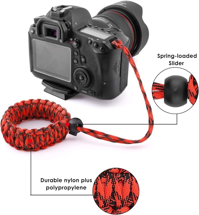 MoKo Paracord Nylon Braided Camera Hand Grip Strap for Video Camcorder/Binoculars/Nikon/Canon/Sony/SLR/DSLR Digital Camera - Image 3