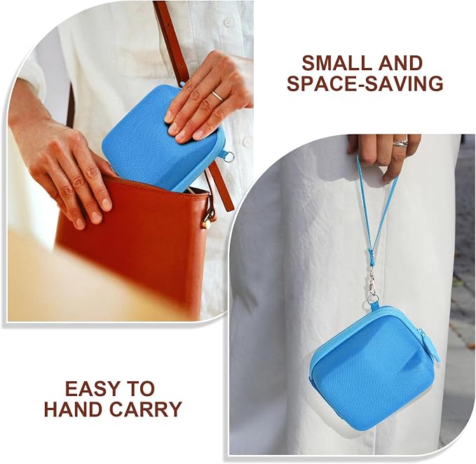 Camera Case for Polaroid Go/Go Gen2/3 Instant Print Camera, Blue | Hard Case for Polaroid Go, Travel Storage Bag, with 5 Go Magnetic Picture Frames, Handle Strap, Robust Protection, No Camera - Image 5