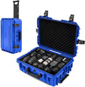 Relaxweex Rolling Camera Hard Case with 24 Padded Dividers & Wheels | Impact-resistant, Protective, Waterproof, Hard Shell Travel Case for Cameras, Lenses & Accessories, 26 x 20 x 10 Inch, Blue by Relaxweex