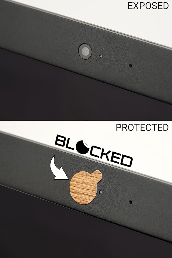Rigid Series - 2X Thicker | BLOCKED Original Vinyl Webcam Cover Stickers | Restickable & Stackable Privacy Covers | for All Camera-endable Devices | 3-Sizes | 57 Tabbed Wood Grain Textured - Image 4