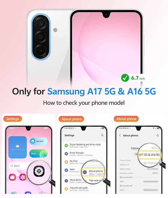 FNTCASE for Galaxy A17/A16 5G Phone Case, Fit for Magsafe, Screen Protector | Translucent Matte, 14FT Military Grade Drop Protection, Slim Shockproof Protective, for Samsung A 17 A 16 Cover, Pink - Image 2