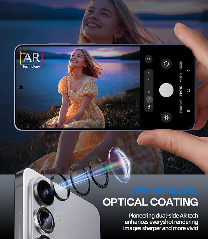 HelloDeere for Samsung Galaxy S26/S26 Plus Camera Lens Protector, Military-Grade 9H+ Tempered Glass AR Optical Tech HD Anti-Glare Anti-Scratch Metal Individual Ring Easy Install Case Friendly, Silver - Image 4